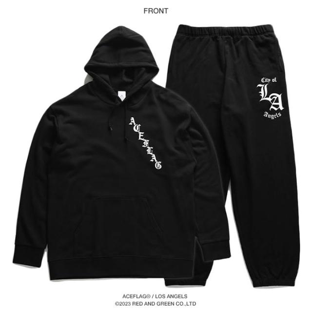 ACE FLAG 上下セット 長袖 スケボー メンズ 春秋冬用 黒 大きいサイズ