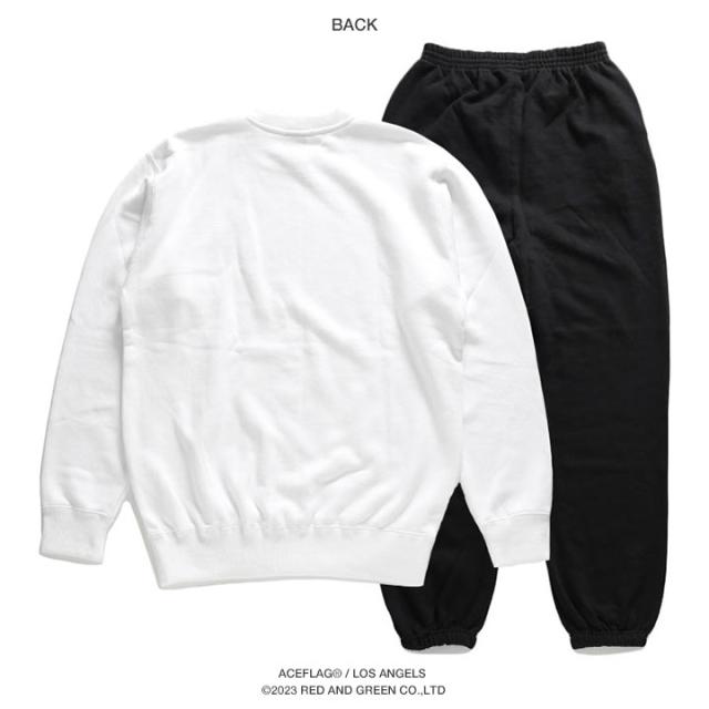 ACE FLAG 上下セット 長袖 ブランド メンズ 春秋冬用 白/黒 大きいサイズ エースフラッグ セットアップ トレーナー スウェット 上下 LA 大麻 マリファナ ヘンプ ロゴ b系 ヒップホップ ストリート系 ハイ 新作 AF-SE-SW-030