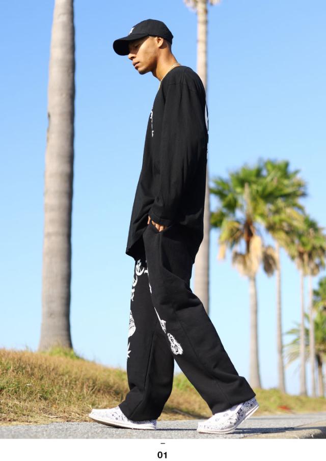 ACE FLAG 上下セット 長袖 ブランド メンズ 春秋冬用 黒 大きい