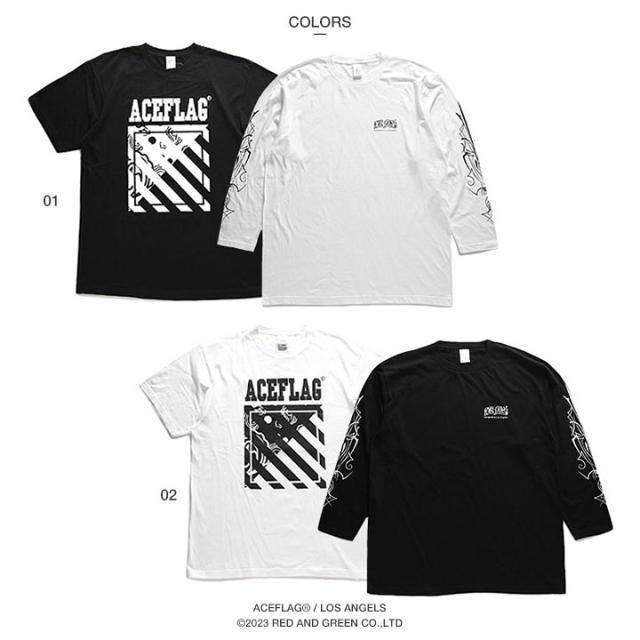 ACE FLAG セットアップ 重ね着 半袖 Tシャツ 長袖 ロンT ブランド