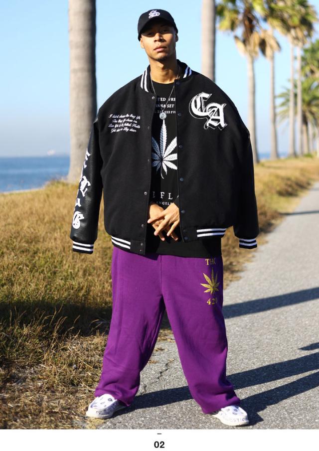 ACE FLAG 上下セット 長袖 ブランド メンズ 春秋冬用 白/黒 大きい