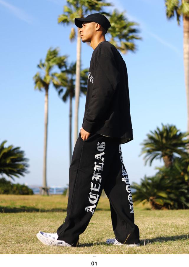 ACE FLAG 上下セット 長袖 スケボー メンズ 黒 大きいサイズ エース