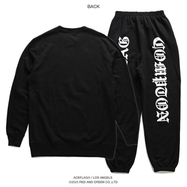 ACE FLAG 上下セット 長袖 スケボー メンズ 黒 大きいサイズ エース