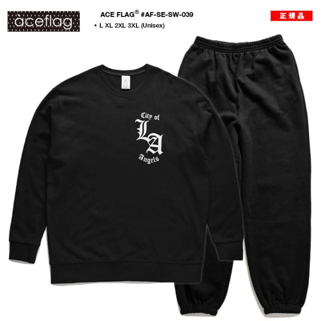 ACE FLAG 上下セット 長袖 スケボー メンズ 黒 大きいサイズ エース