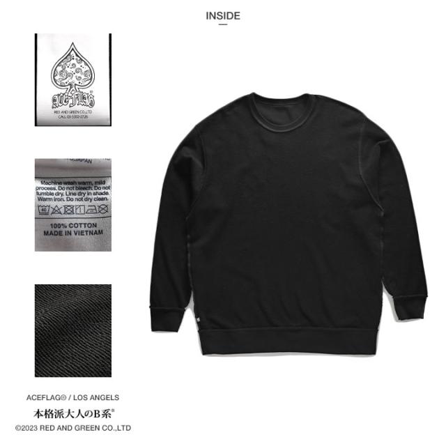 ACE FLAG 上下セット 長袖 ブランド メンズ 黒 大きいサイズ エースフラッグ セットアップ トレーナー 上下 ジーンズ デニム スリム 馬蹄 Thug Life サグライフ ローライダー b系 ヒップホップ ファッション ストリート系 ハイ 新作 AF-SE-SW-055_12