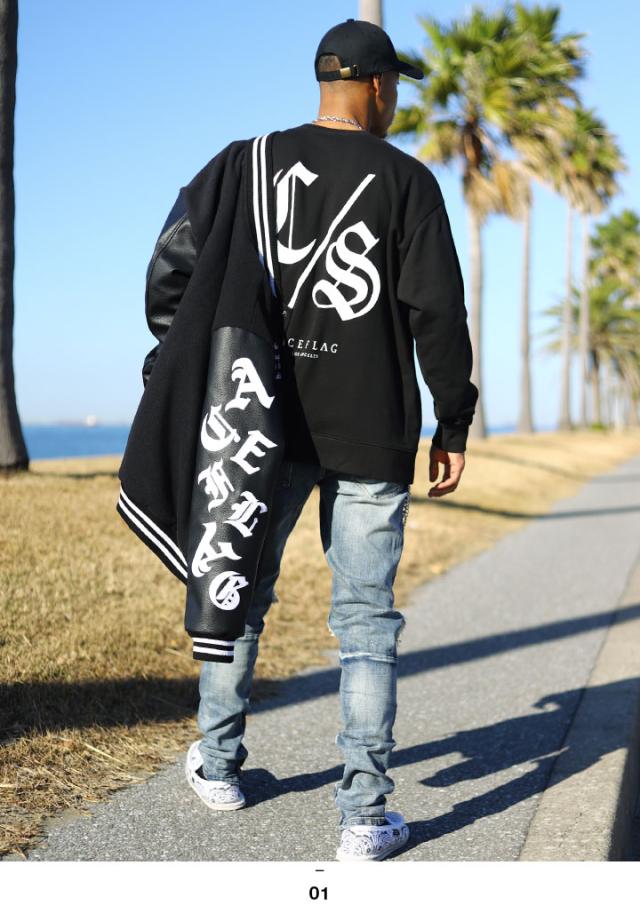 ACE FLAG 上下セット 長袖 ブランド メンズ 黒 大きいサイズ エース