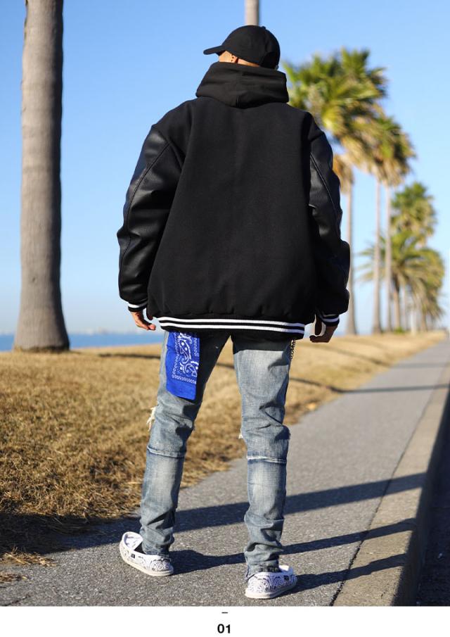 ACE FLAG 上下セット 長袖 ブランド パーカー メンズ 春秋冬用 黒