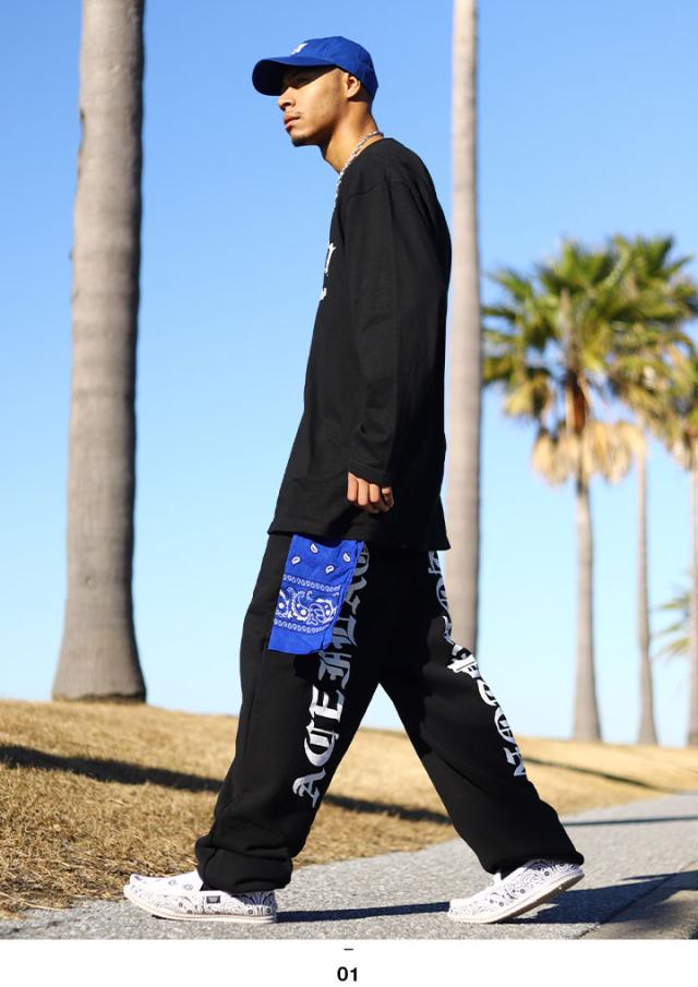 ACE FLAG 上下セット 長袖 ブランド スケボー メンズ 黒 大きいサイズ