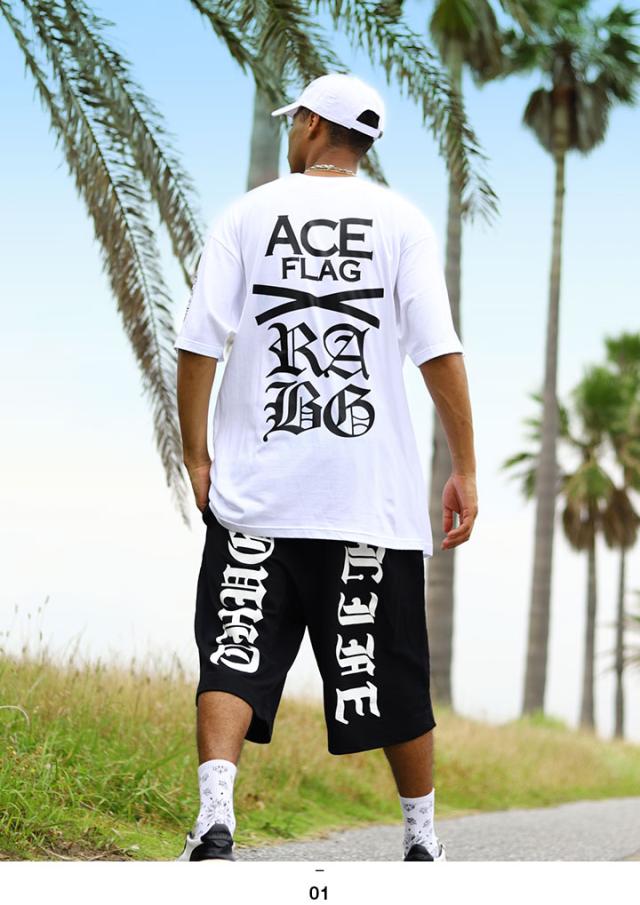 ACE FLAG 上下セット 半袖 ブランド Tシャツ ハーフパンツ メンズ 春夏用 全2色 大きいサイズ エースフラッグ セットアップ スペード 国旗 ナンバー THUG LIFE サグライフ ビッグシルエット b系 ヒップホップ ストリート系 ハイ 新作 AF-SE-TS-185 ACE FLAG 上下セット 半袖 ブランド Tシャツ ハーフパンツ メンズ 春夏