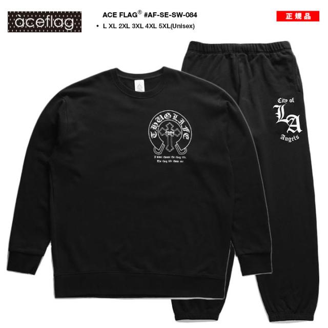 ACE FLAG 上下セット 長袖 ブランド スケボー メンズ 春秋冬用 黒