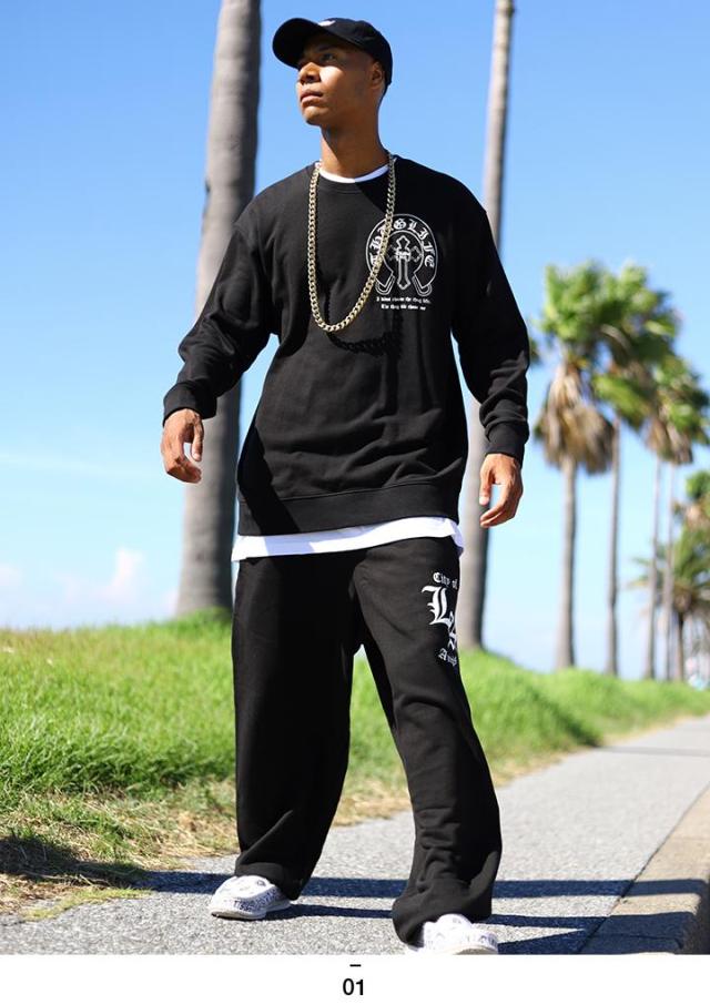 ACE FLAG 上下セット 長袖 ブランド スケボー メンズ 春秋冬用 黒