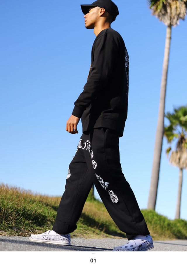 ACE FLAG 上下セット 長袖 ブランド スケボー メンズ 春秋冬用 黒