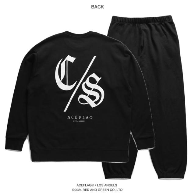 ACE FLAG 上下セット 長袖 ブランド スケボー メンズ 春秋冬用 黒