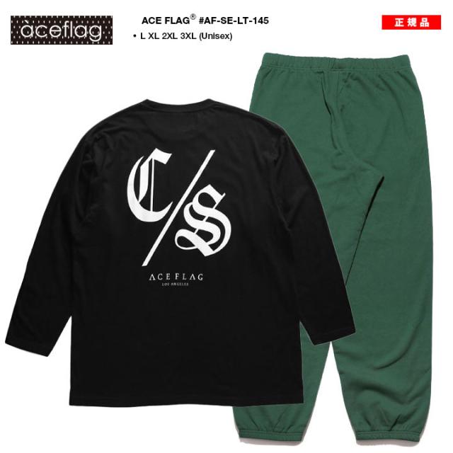 ACE FLAG 上下セット 長袖 ブランド スケボー メンズ 春秋冬用 黒