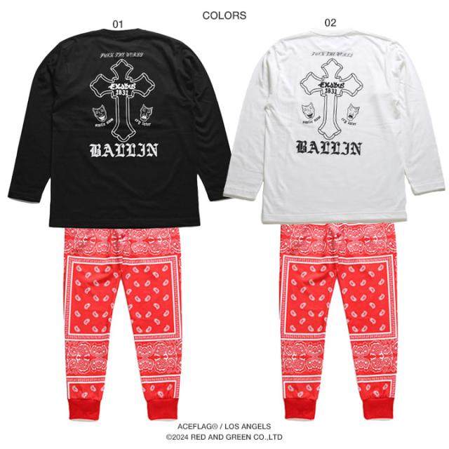 ACE FLAG 上下セット 長袖 ブランド Tシャツ ロンT ロングパンツ