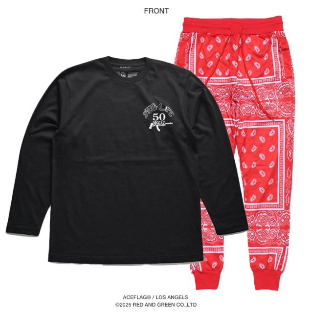 ACE FLAG 上下セット 長袖 ブランド Tシャツ ロンT ロングパンツ
