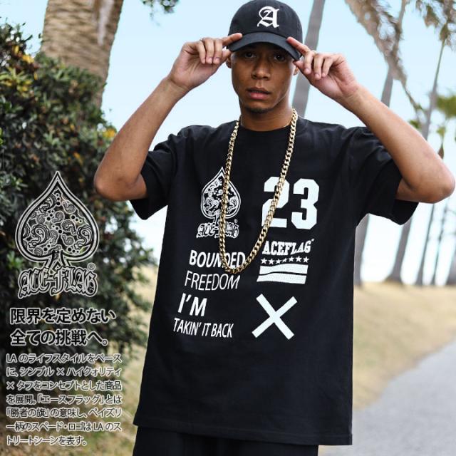 54%OFF】ACEFLAG Tシャツ 半袖 メンズ 黒 大きいサイズ ビッグ 