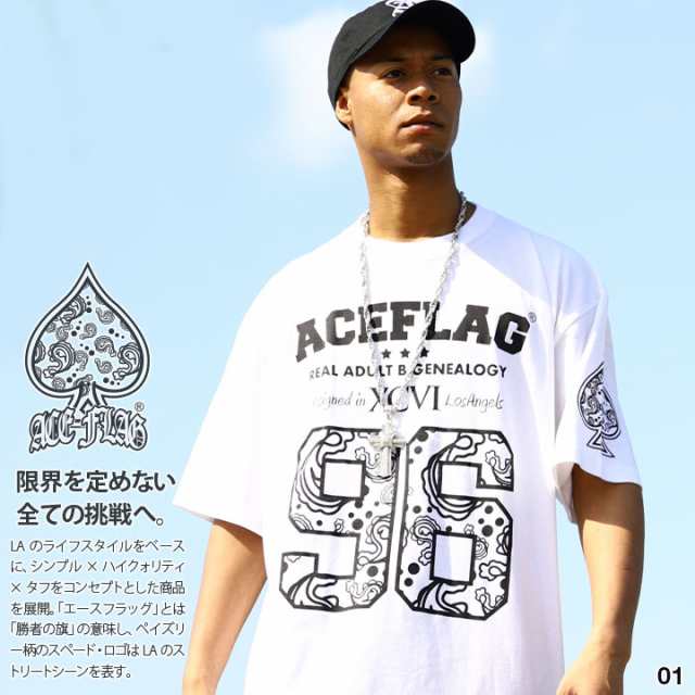 ACEFLAG Tシャツ 半袖 メンズ レディース 春夏用 白 黒 大きいサイズ