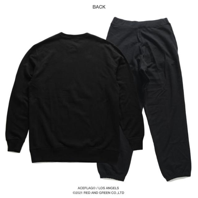 ACEFLAGトレーナー スウェット ルームウェア パンツ 上下セット メンズ 春秋冬用 黒 エースフラッグ セットアップ パイル スウェットパンツ Compton コンプトン ロゴ b系 ヒップホップ ブランド AF-SE-SW-003_9