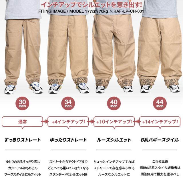 ACEFLAG パンツ ズボン チノパン ペイズリー柄 ロールアップ バギー