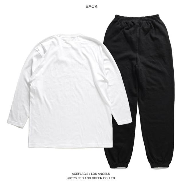 ACEFLAG 上下セット 長袖 ブランド メンズ 春秋冬用 白/黒 大きい