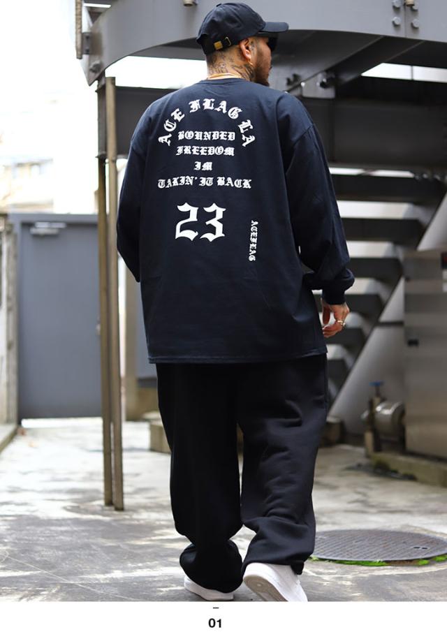 ACEFLAG 上下セット 長袖 ブランド メンズ 春秋冬用 黒 大きいサイズ