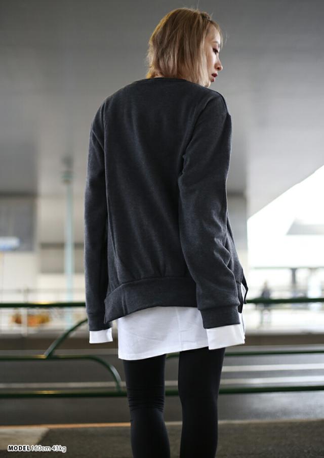 BLACK SLAM ストリート系 トレーナー 長袖 裏起毛 グレー 大きいサイズ