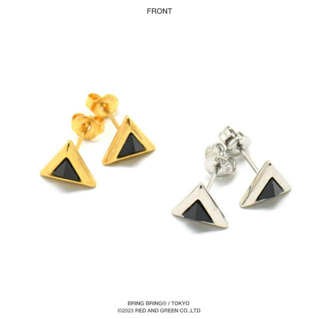 三角形デザインの金色メッキピアス ピアス アクセサリー 三角形 三角 トライアングル シンプル