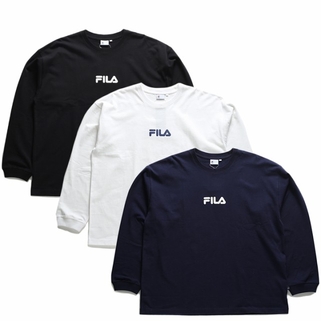 フィラ Fila ロンt ロングスリーブtシャツ 長袖 メンズ 黒 白 紺 L Xl