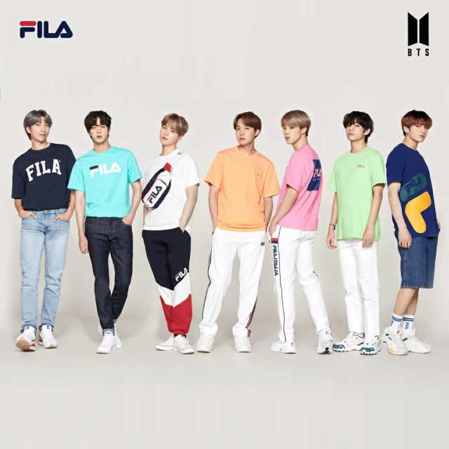 BTS着用モデル FILA Tシャツ 半袖 メンズ レディース 春夏用 Fサイズ