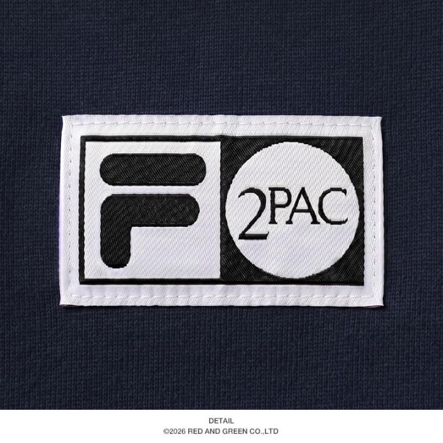 FILA × 2PAC 2パック Tシャツ 半袖 メンズ 春夏用 紺 白 大きいサイズ 限定 コラボ 公式 フィラ シンプル バンダナ ペイズリー柄  HIPHOP bボーイ 西海岸系 ビッグシルエット b系 ヒップホップ ファッション スポーツ ストリート系 ブランド 服 2026春夏 新作 SM6SAU703_13
