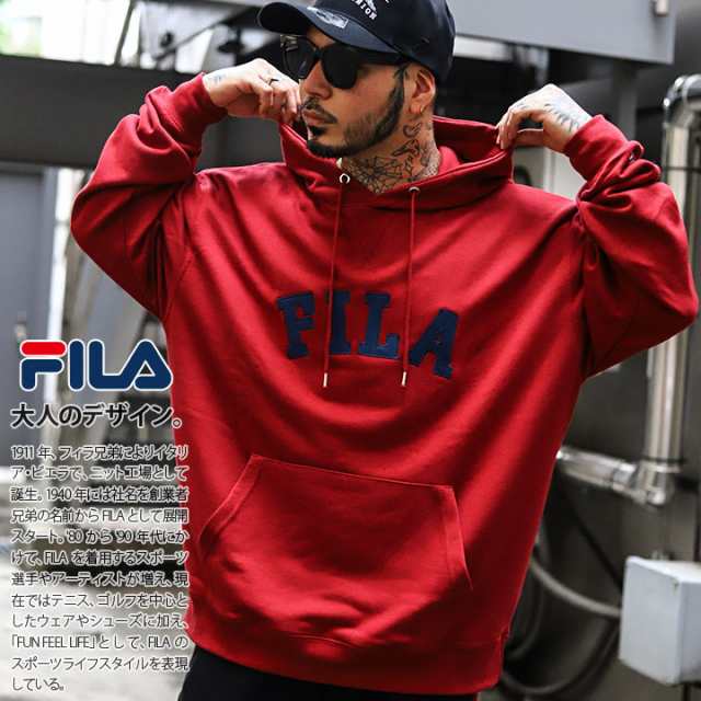 セール】FILA パーカー ブランド スケボー 長袖 スウェット 裏パイル