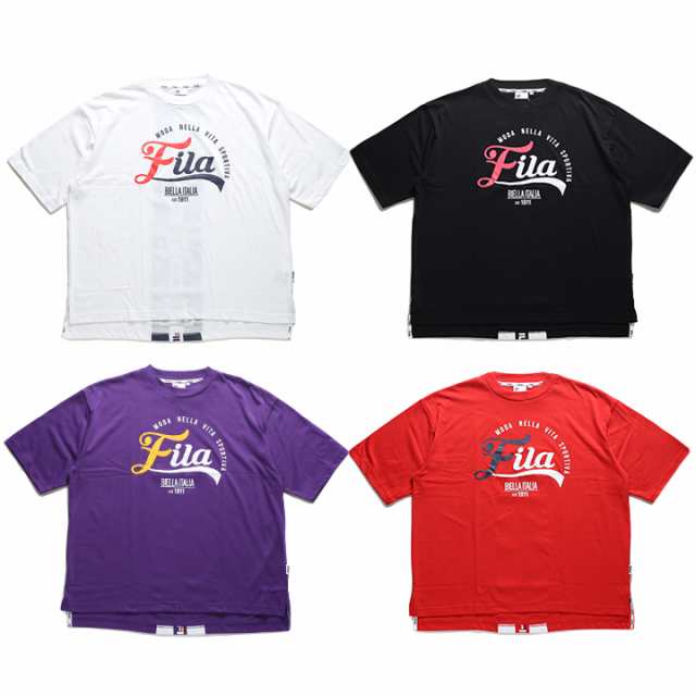 フィラ Fila Tシャツ 半袖 定番ロゴ メンズ レディース 白 黒 M L Xl