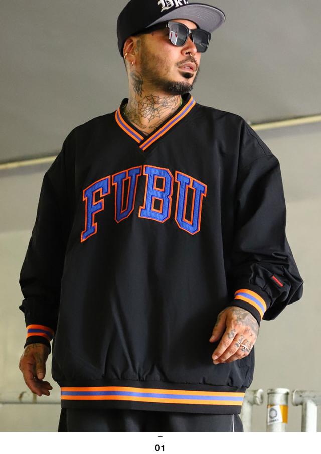 【40%OFF】FUBU アウター 長袖 ウインドブレーカー Vネック ピステ ブルゾン メンズ 春秋冬用 黒 茶色 大きいサイズ フブ ナイロンジャケット 切り替え ワッペン 刺繍 ビッグシルエット b系 ヒップホップ スポーツ ストリート系 ハイ ブランド 服 2025秋冬 新作 FAM-52104_3