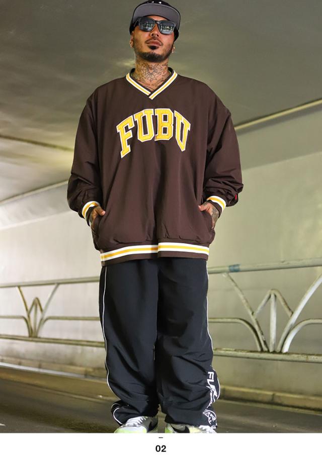 【40%OFF】FUBU アウター 長袖 ウインドブレーカー Vネック ピステ ブルゾン メンズ 春秋冬用 黒 茶色 大きいサイズ フブ ナイロンジャケット 切り替え ワッペン 刺繍 ビッグシルエット b系 ヒップホップ スポーツ ストリート系 ハイ ブランド 服 2025秋冬 新作 FAM-52104_7