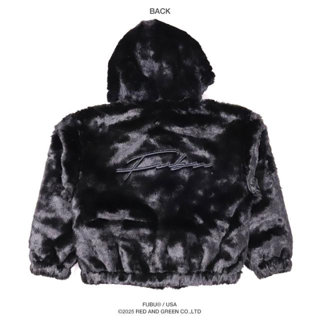 FUBU アウター 長袖 b系 フェイクファージャケット フード パーカー