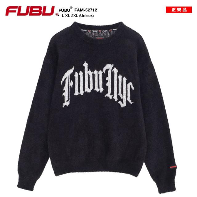 ラスト1点】FUBU ニット セーター 長袖 ウール メンズ レディース 春 