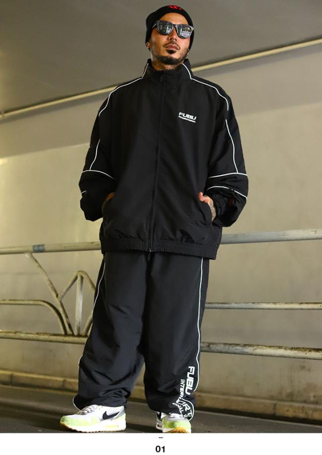 FUBU 上下セット 長袖 メンズ 春秋冬用 黒 大きいサイズ フブ
