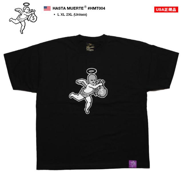 【10%OFF】HASTA MUERTE Tシャツ 半袖 メンズ 黒 大きいサイズ ハスタ ムエルテ シンプル ブランドロゴ ワッペン 刺繍 目出し帽 天使 分厚い ビッグシルエット アメカジ チカーノ ギャング スケボー b系 ヒップホップ ファッション ストリート系 2025春夏 新作 HMT004_2