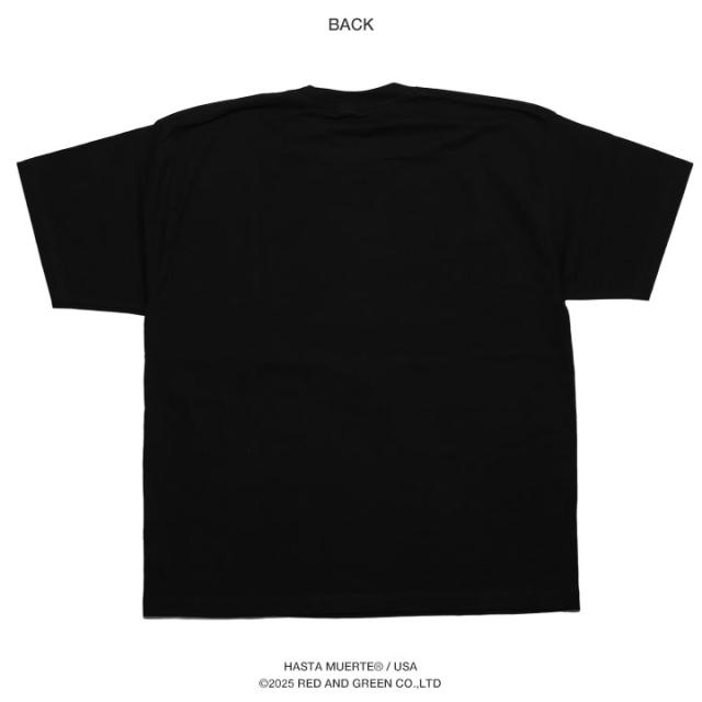【10%OFF】HASTA MUERTE Tシャツ 半袖 メンズ 黒 大きいサイズ ハスタ ムエルテ シンプル ブランドロゴ ワッペン 刺繍 目出し帽 天使 分厚い ビッグシルエット アメカジ チカーノ ギャング スケボー b系 ヒップホップ ファッション ストリート系 2025春夏 新作 HMT004_10