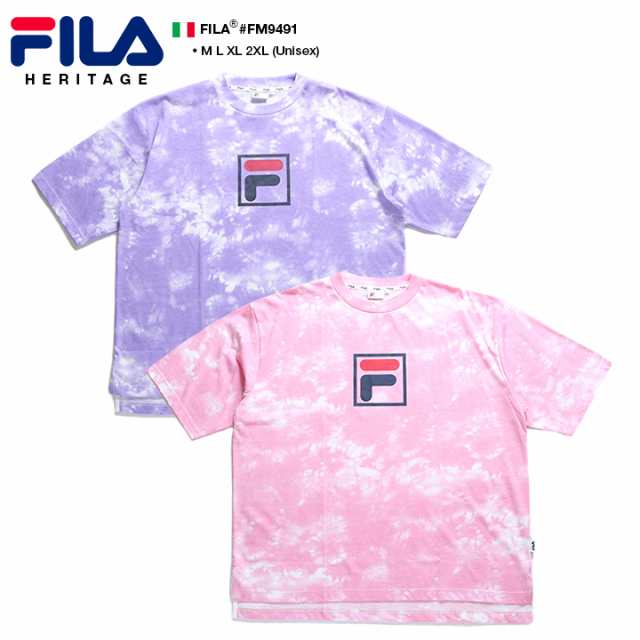 フィラ Fila Tシャツ Fm9491 メンズ レディース 半袖 総柄 かっこいい おしゃれ 90 スタイル タイダイ染め ビッグシルエット 紫ピンの通販はau Pay マーケット 本格派大人のb系 スポーツ ストリート