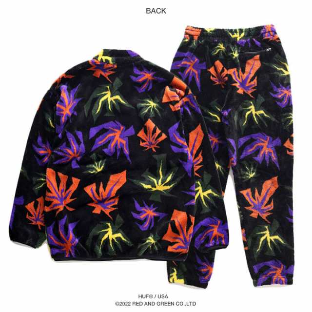 HUF セットアップ 長袖 メンズ レディース 秋冬用 オレンジ/カーキ