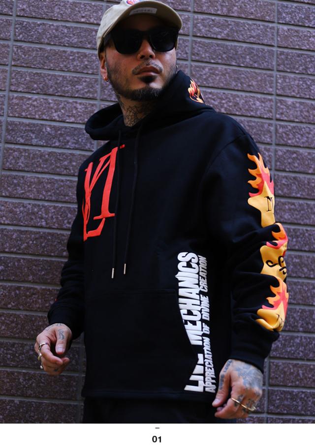 30%OFF】LIVE MECHANICS パーカー ブランド ショート丈 フーディ 長袖