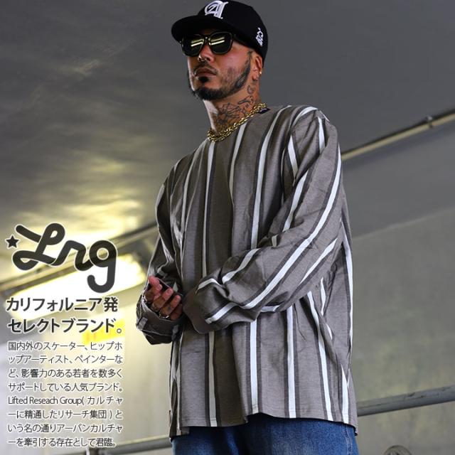 LRG ロンT メンズ 春秋冬用 茶 大きいサイズ エルアールジー Tシャツ 長袖 おしゃれ かっこいい 派手 総柄 チェック柄 ストライプ柄 シック ベージュ カーキ ビッグシルエット b系 ヒップホップ ファッション ストリート系 ハイ ブランド 服 2025秋冬 新作 L3W2MLCXX