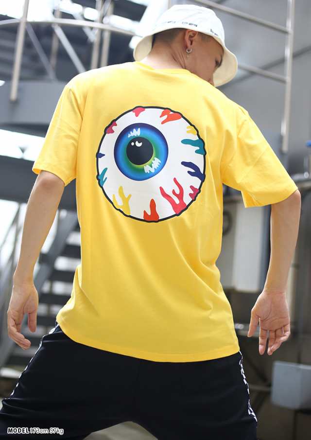 値引きする ミシカ Mishka Tシャツ 半袖 メンズ レディース 黄色 L Xl 2l Ll 2xl 3l Xxl 大きいサイズ B系 ヒップホップ ストリート系 ブランド 服 かっこいい おしゃれ Keepwatch キープウォッチ 目玉デザイン 人気キャラクター グラデーション パンク バンド系 アジア