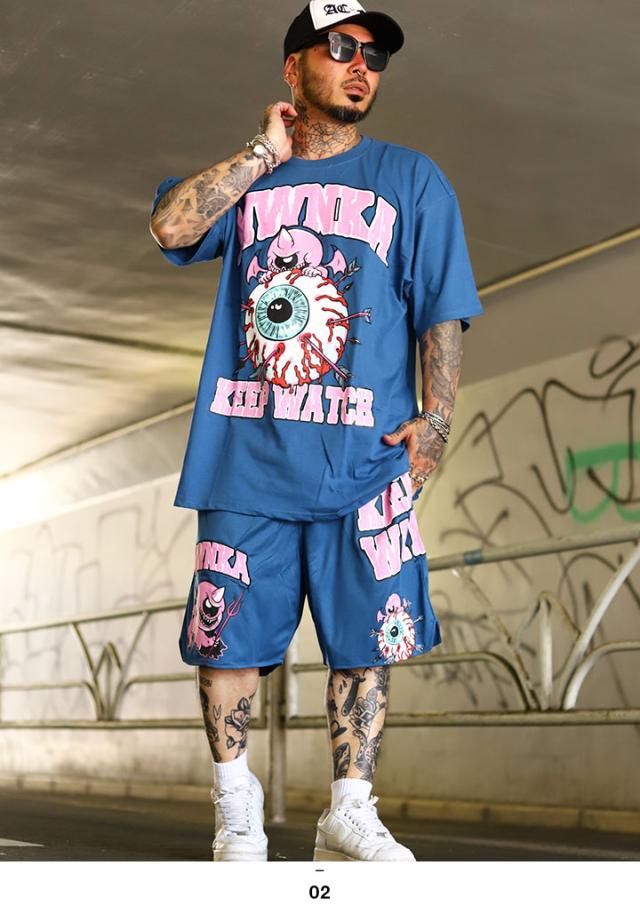 MISHKA 上下セット 半袖 ブランド Tシャツ ハーフパンツ メンズ 春夏用
