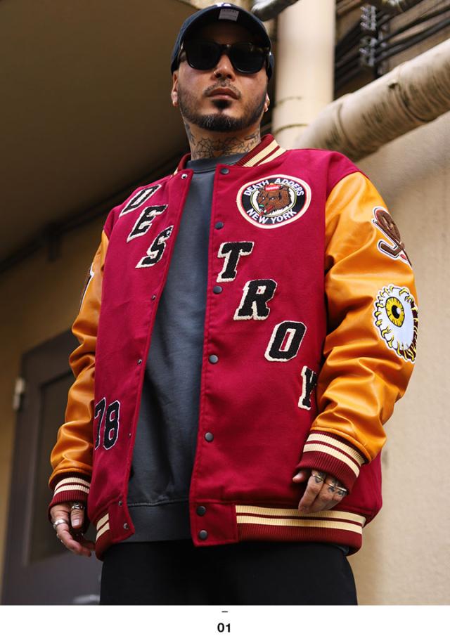 ラスト1点【40%OFF】MISHKA アウター 長袖 スタジャン ブルゾン メンズ 