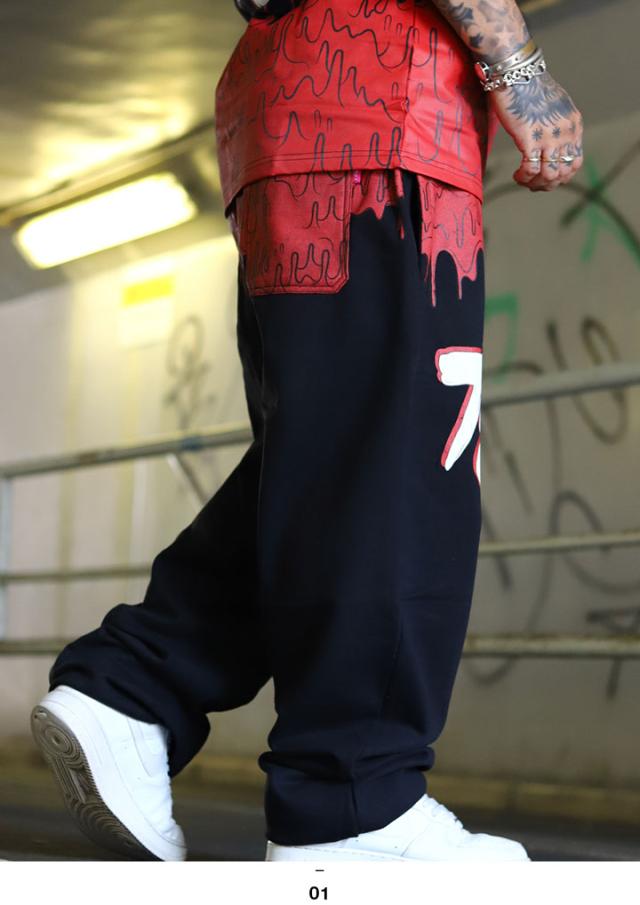 MISHKA スウェットパンツ 裏起毛 メンズ レディース 春秋冬用 黒