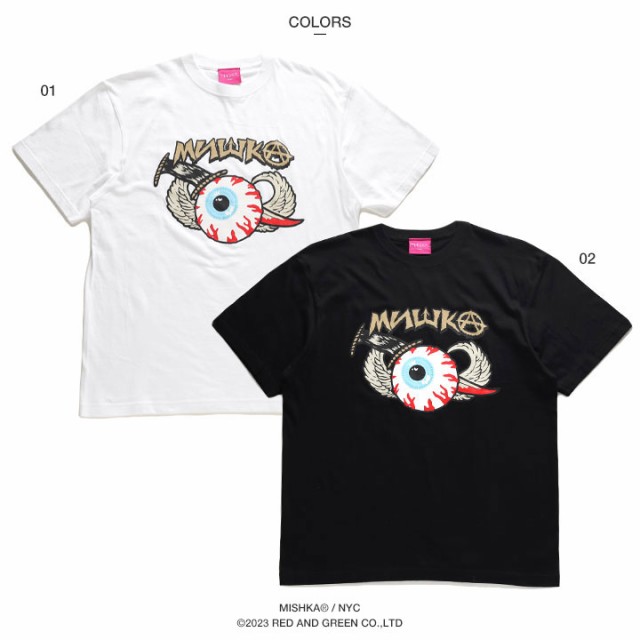 MISHKA Tシャツ 半袖 メンズ 白 黒 大きいサイズ ミシカ ウィング