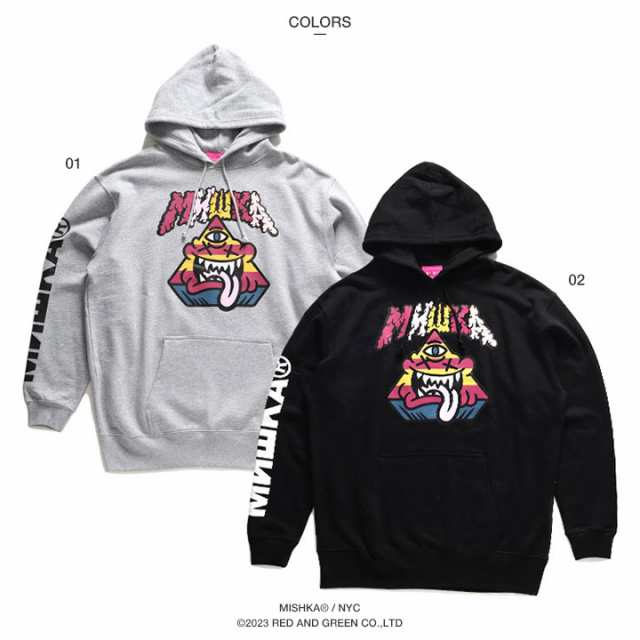 MISHKA パーカー ブランド スケボー フーディ 長袖 スウェット 裏